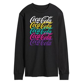 Men's CocaCola 90s Wordmark Logo Long Sleeve Graphic Tee