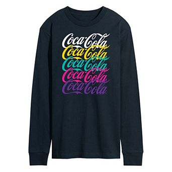 Men's CocaCola 90s Wordmark Logo Long Sleeve Graphic Tee