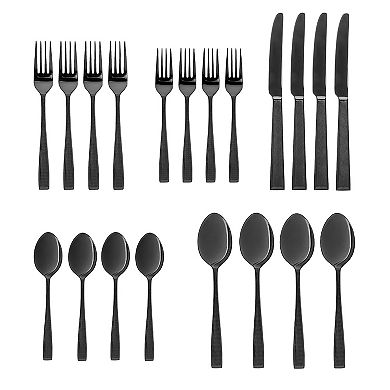 Godinger Silver Ingot Titanium Stainless Steel 20-Piece Flatware Set, Service For 4