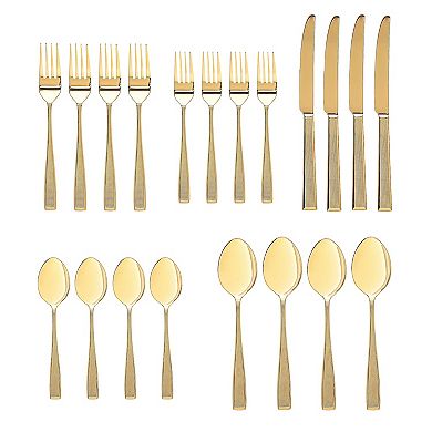 Godinger Silver Ingot Titanium Stainless Steel 20-Piece Flatware Set, Service For 4