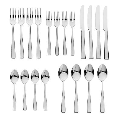 Godinger Silver Flagstaff Mirrored Stainless Steel 20 Piece Flatware Set, Service For 4