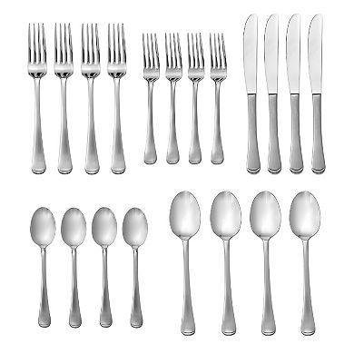 Godinger Silver Infinity Satin 18/0 Stainless Steel 20-Piece Flatware Set, Service For 4
