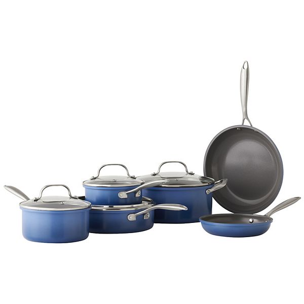 Food Network 10-pc. Ombre Nonstick Ceramic Cookware Set, Blue, 10pc