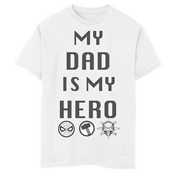 Boys 8-20 Avengers My Dad Is My Hero Tee