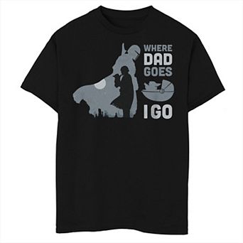 Disney's Boys 8-20 The Mandalorian Where Dad Goes I Go Tee