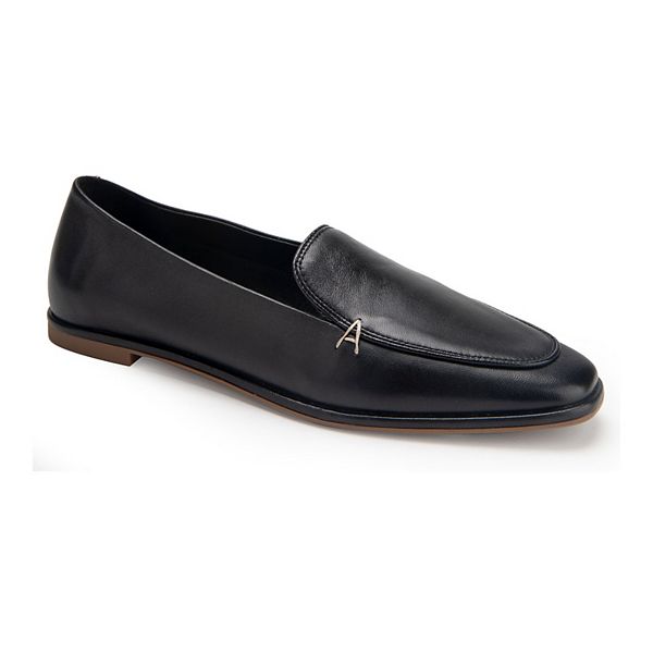 aerosoles loafers black leather