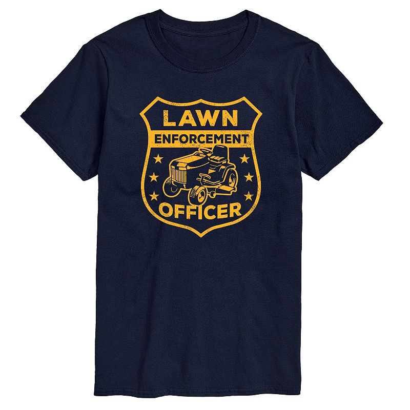 Licensed Character Men's Lawn Enforcement Officer Badge Graphic Tee, Size: XXL, Blue