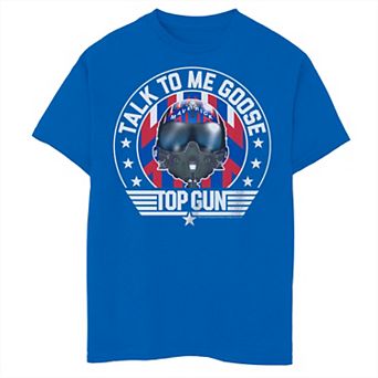 Boys 8-20 Top Gun Talk To Me Goose Maverick Helmet Tee