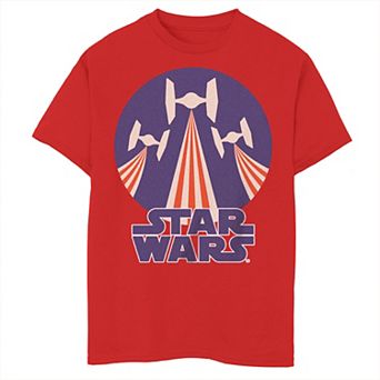Disney's Star Wars Boys 8-20 Flag Stamp Crew Tee