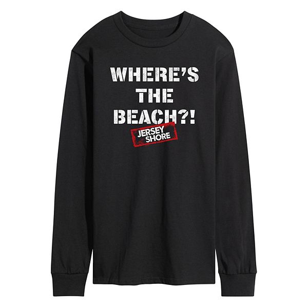 Men's Jersey Shore Where's The Beach Long Sleeve Graphic Tee