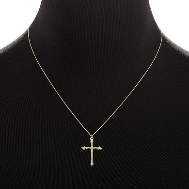 PRIMROSE Pave Cubic Zirconia Cross Pendant Necklace
