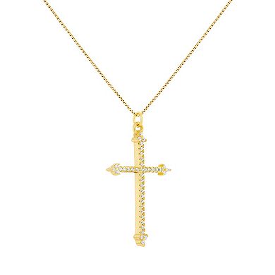 PRIMROSE Pave Cubic Zirconia Cross Pendant Necklace
