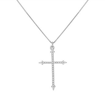 PRIMROSE Pave Cubic Zirconia Cross Pendant Necklace