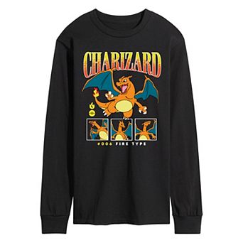Men's Pokemon Charizard Poses Long Sleeve Graphic Tee