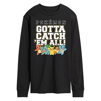 Men's Pokemon Catch 'Em All Group Long Sleeve Graphic Tee