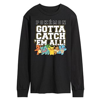 Men's Pokemon Catch 'Em All Group Long Sleeve Graphic Tee
