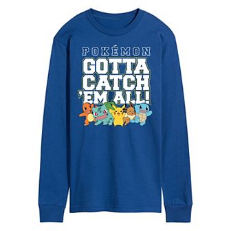 Men's Pokemon Catch 'Em All Group Long Sleeve Graphic Tee