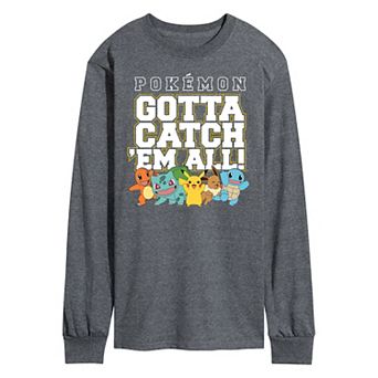 Men's Pokemon Catch 'Em All Group Long Sleeve Graphic Tee