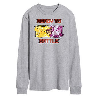 Men's Pokemon Pikachu vs. Mewtwo Battle Long Sleeve Graphic Tee