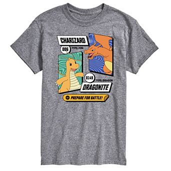 Men's Pokemon Dragonite and Charizard Graphic Tee