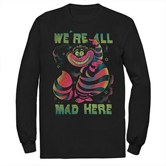 Big & Tall Alice In Wonderland Neon Cheshire Cat Long Sleeve Graphic Tee
