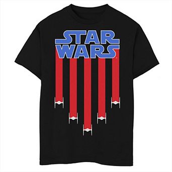 Boys 8-20 Star Wars Fighter Jets Star Bangled Banner July 4th Graphic Tee