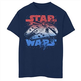 Boys 8-20 Star Wars Falcon July 4th Red White & Blue Graphic Tee