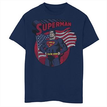 Boys 8-20 DC Comics Superman Ragged Flag Graphic Tee