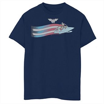 Boys 8-20 DC Comics Fourth Of July Wonder Woman Invisible Jet Graphic Tee