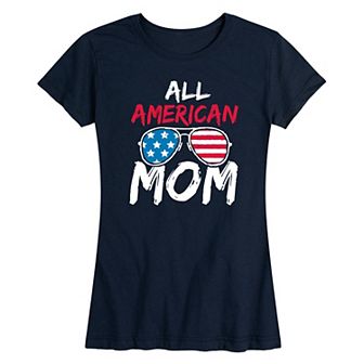 Juniors' All American Mom Graphic Tee
