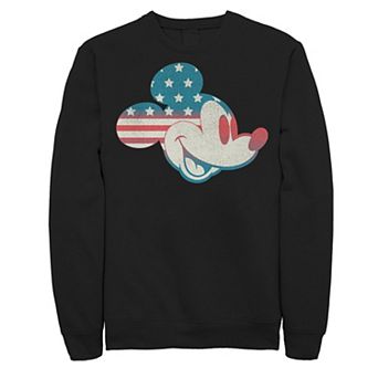 Disney's Mickey & Friends Big & Tall Mickey American Flag Fill Fleece Sweatshirt