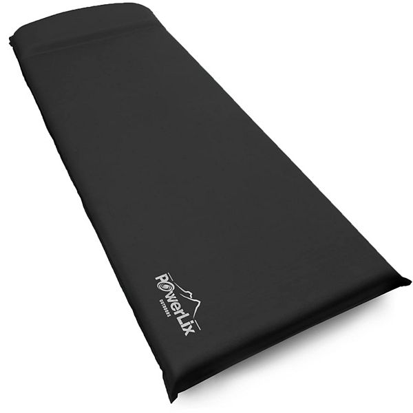 Powerlix Sleeping Pad Self-Inflating Foam Pad - Insulated 3 inches Ultrathick Mattress for Camping - Black