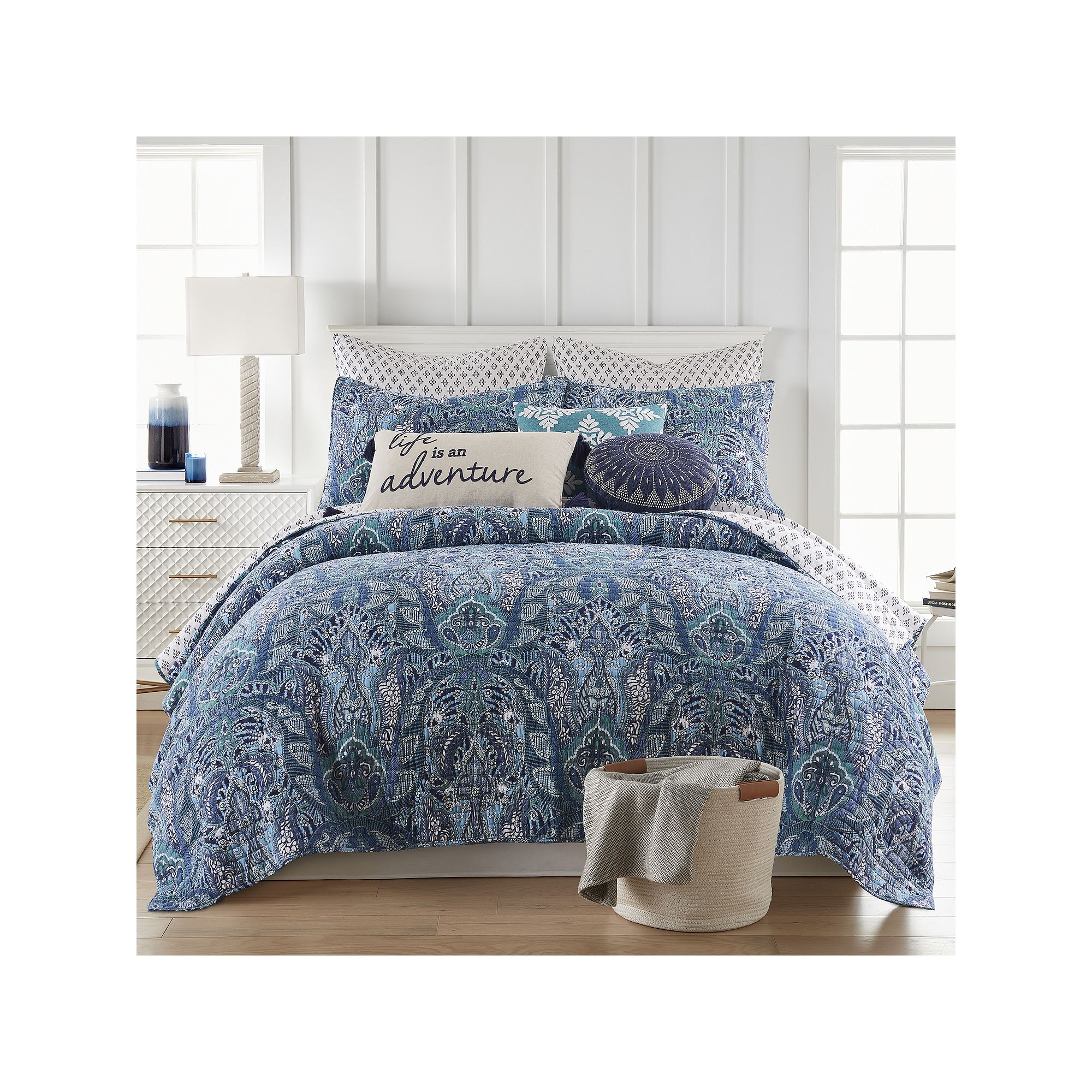 Levtex Home Bellamy Quilt Set with Shams, Green