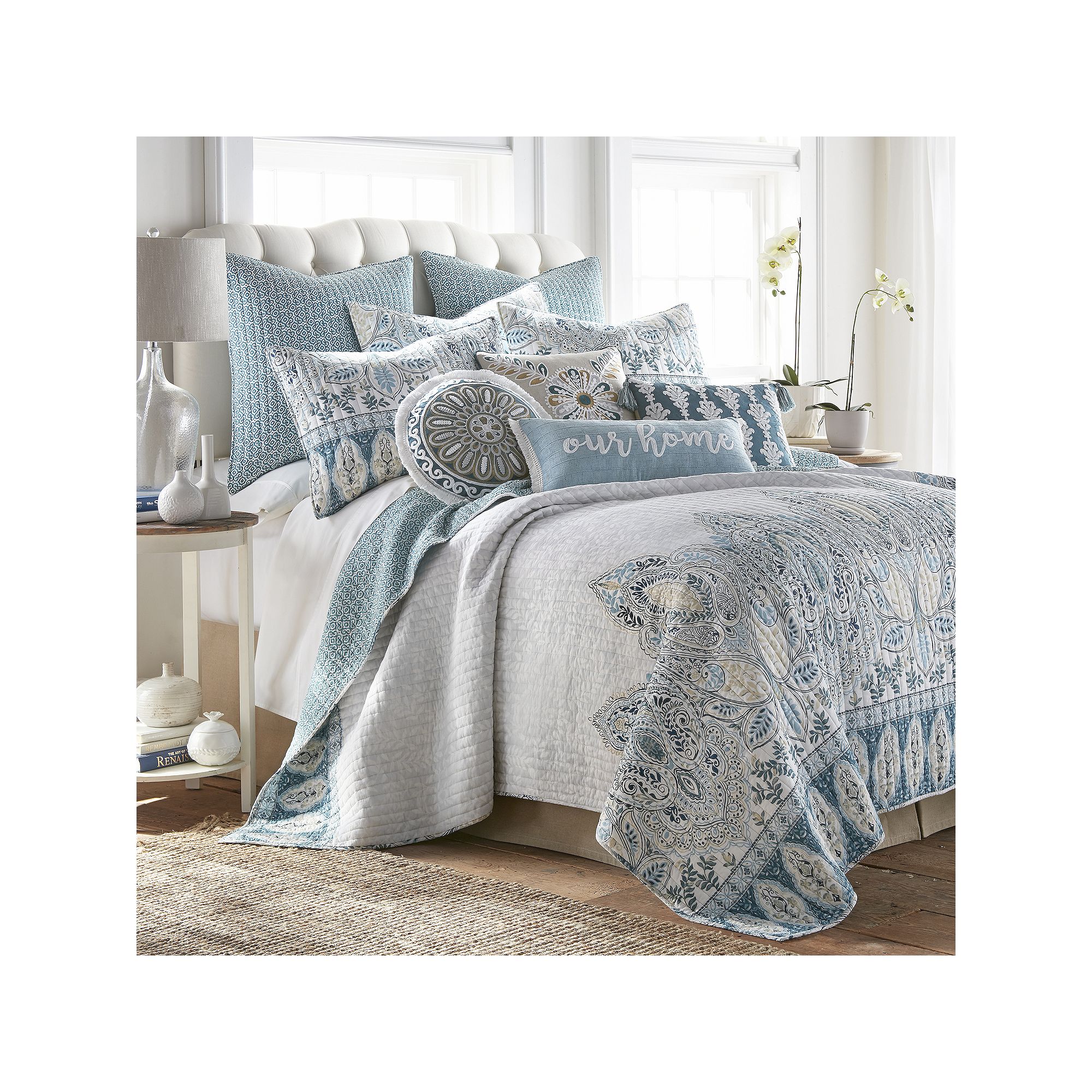 Levtex Home Wentworth Quilt Set with Shams, Blue