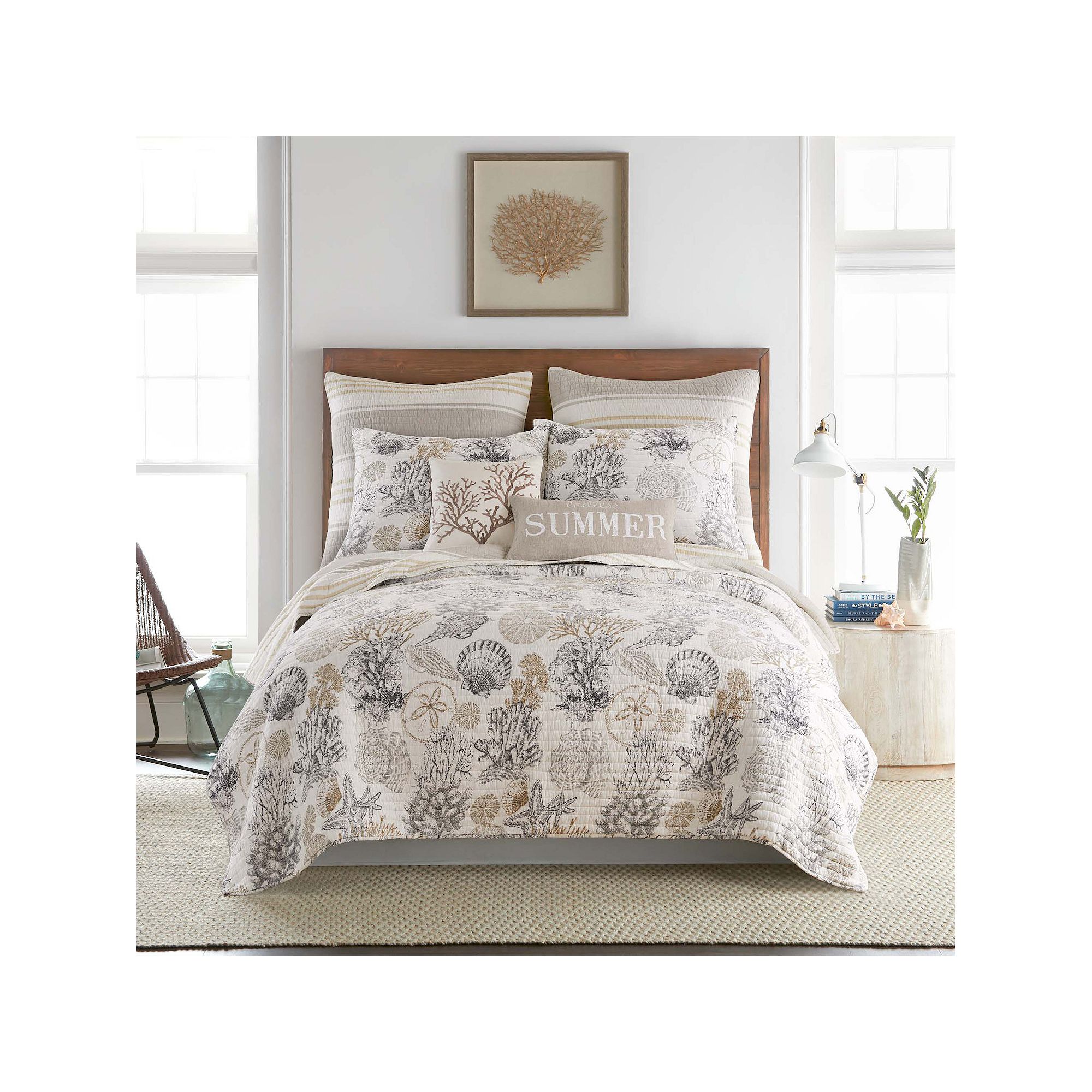 Levtex Home Caspian Sea Quilt Set with Shams, Brown