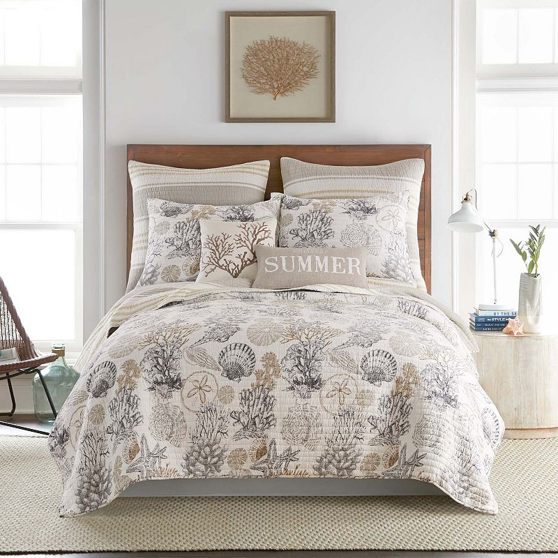 68810006 Levtex Home Caspian Sea Quilt Set with Shams, Brow sku 68810006