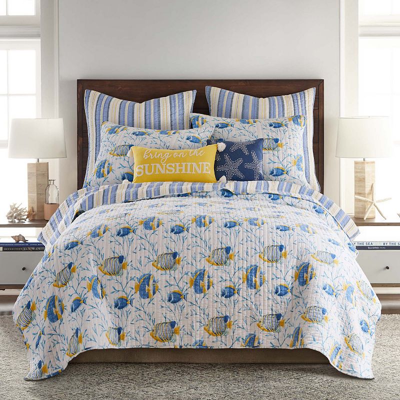 Levtex Home Tropical Sea Quilt Set with Shams, Multicolor, Twin