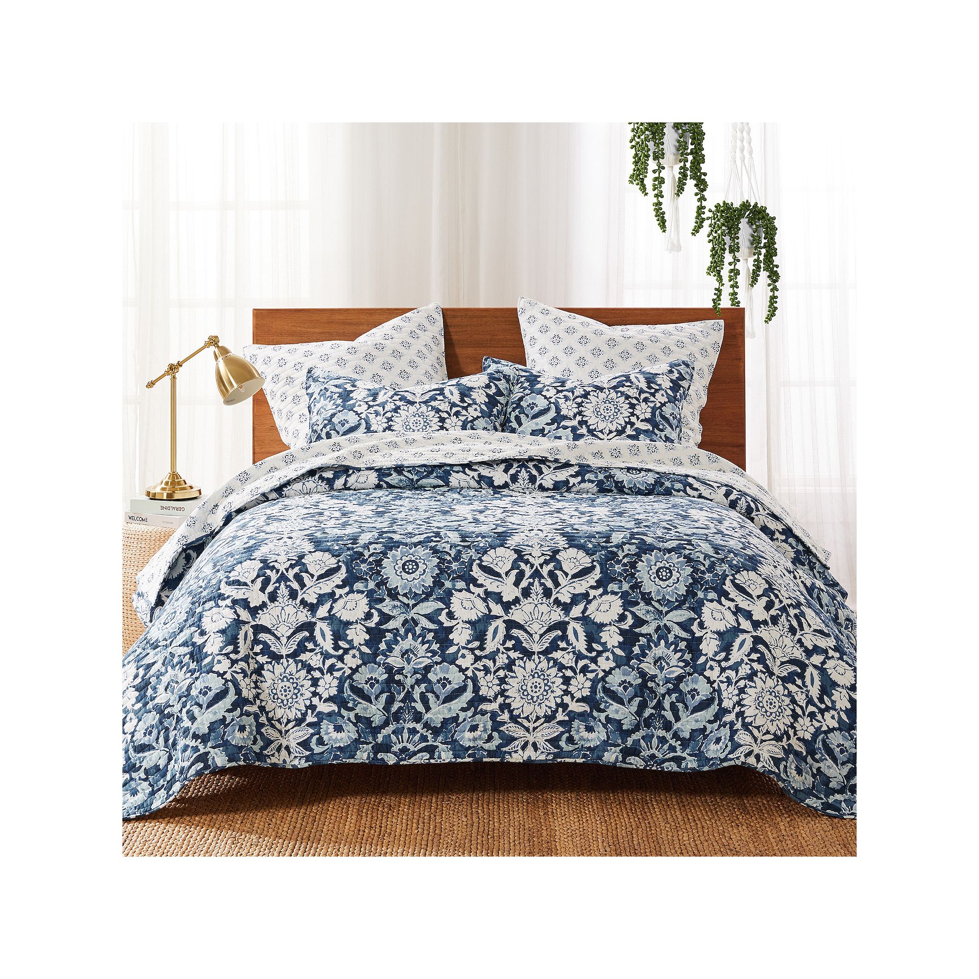 Levtex Home Laure Indigo Quilt Set with Shams, Blue