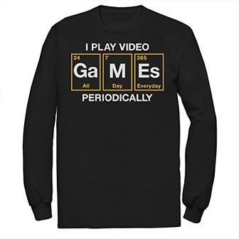 Big & Tall I Play Video Games Periodically Long Sleeve Tee