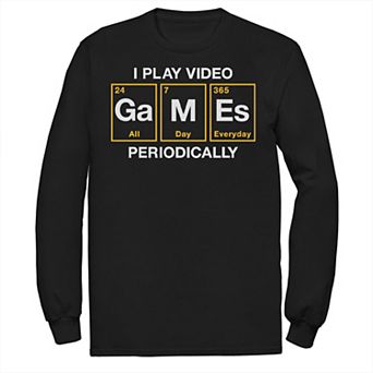 Big & Tall I Play Video Games Periodically Long Sleeve Tee