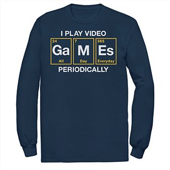 Big & Tall I Play Video Games Periodically Long Sleeve Tee