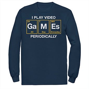 Big & Tall I Play Video Games Periodically Long Sleeve Tee