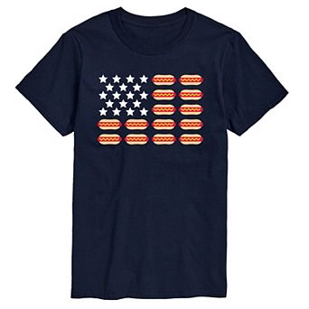 Big & Tall Hot Dog Flag Graphic Tee