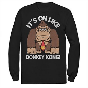Big & Tall Nintendo It's On Like Donkey Kong Long Sleeve Graphic Tee