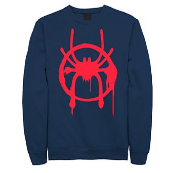 Big & Tall Marvel Spider Verse Miles Symbol Tag Fleece Graphic Pullover