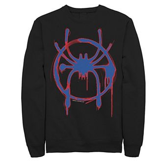 Big & Tall Marvel Into The Spider Verse Spray Paint Logo Fleece Graphic Pullover