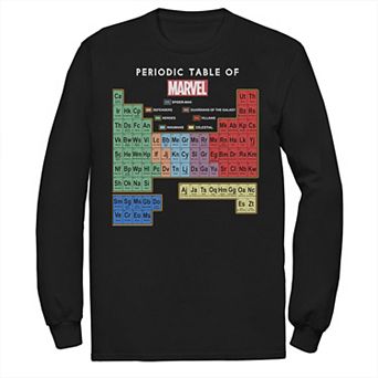 Big & Tall Marvel Ultimate Periodic Table Of Elements Long Sleeve Tee