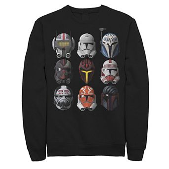 Big & Tall Star Wars: The Clone Wars Clone Helmets Long Sleeve Tee