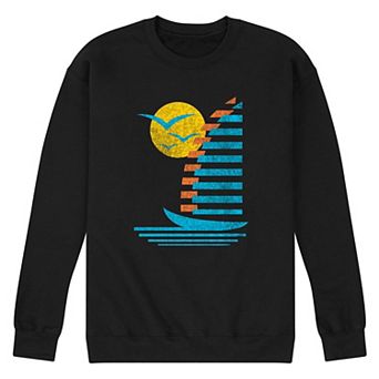 Men's Sailboats Gulls Retro Fleece Sweatshirt