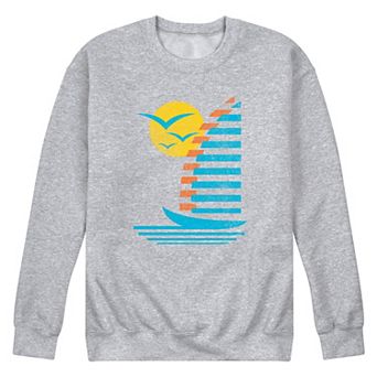 Men's Sailboats Gulls Retro Fleece Sweatshirt